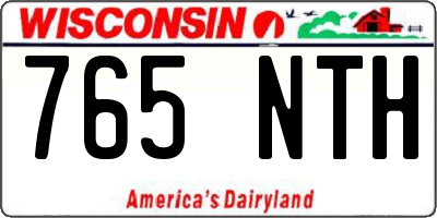 WI license plate 765NTH