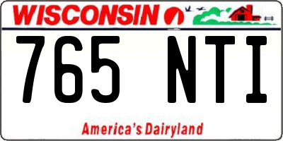 WI license plate 765NTI