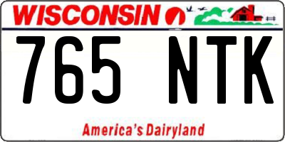 WI license plate 765NTK
