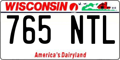 WI license plate 765NTL