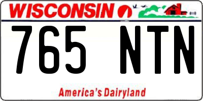 WI license plate 765NTN