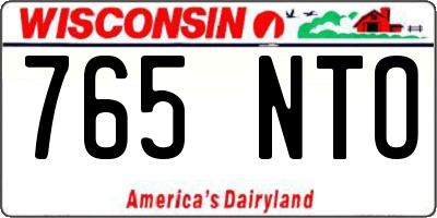 WI license plate 765NTO