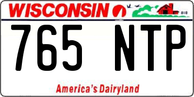 WI license plate 765NTP