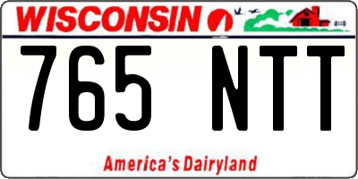 WI license plate 765NTT