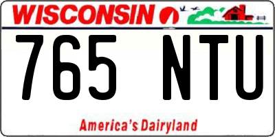 WI license plate 765NTU