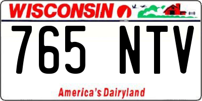 WI license plate 765NTV