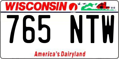 WI license plate 765NTW