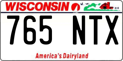 WI license plate 765NTX