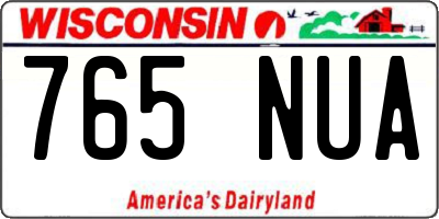 WI license plate 765NUA