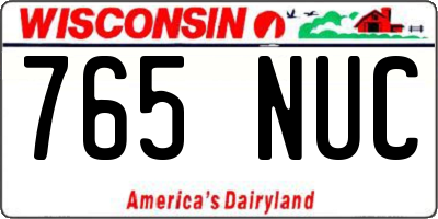 WI license plate 765NUC