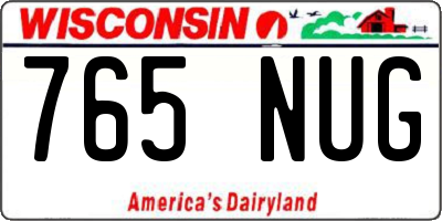 WI license plate 765NUG