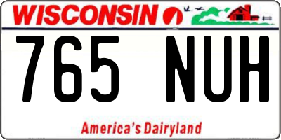 WI license plate 765NUH