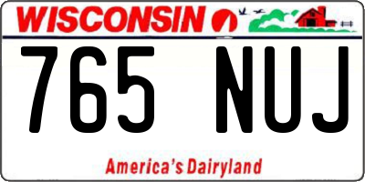 WI license plate 765NUJ