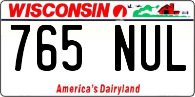 WI license plate 765NUL