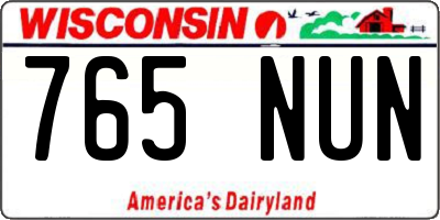 WI license plate 765NUN