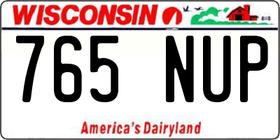WI license plate 765NUP