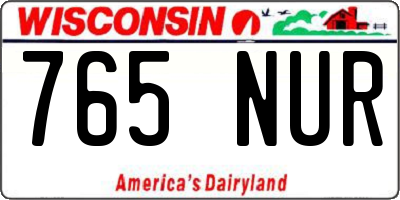 WI license plate 765NUR