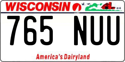 WI license plate 765NUU