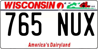 WI license plate 765NUX