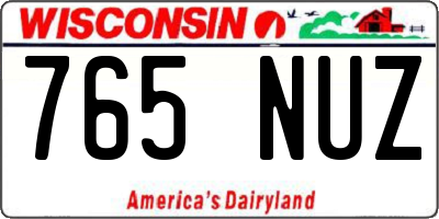 WI license plate 765NUZ