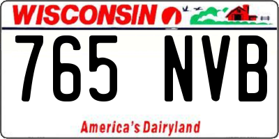 WI license plate 765NVB