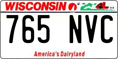 WI license plate 765NVC