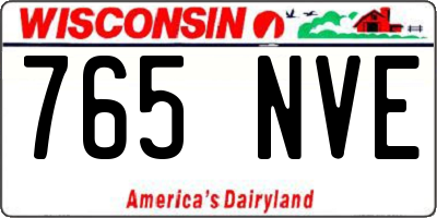 WI license plate 765NVE