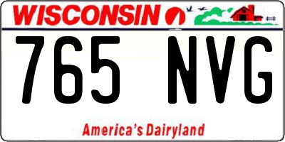 WI license plate 765NVG