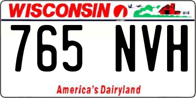 WI license plate 765NVH