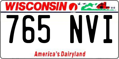 WI license plate 765NVI