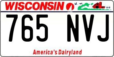 WI license plate 765NVJ