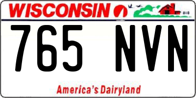 WI license plate 765NVN