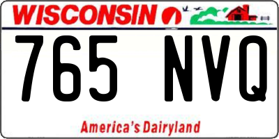 WI license plate 765NVQ