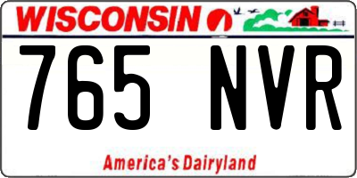 WI license plate 765NVR