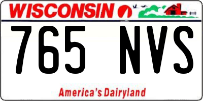 WI license plate 765NVS
