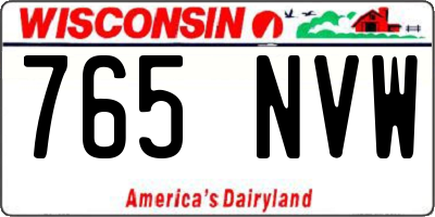 WI license plate 765NVW