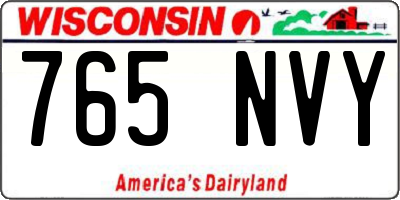 WI license plate 765NVY