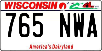 WI license plate 765NWA
