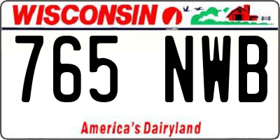 WI license plate 765NWB