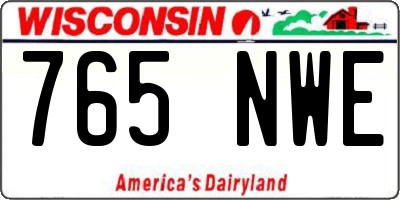WI license plate 765NWE