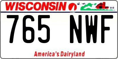 WI license plate 765NWF