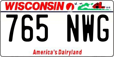 WI license plate 765NWG