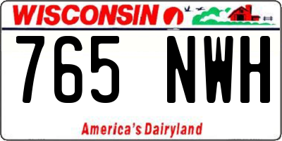 WI license plate 765NWH