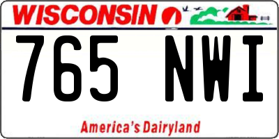 WI license plate 765NWI