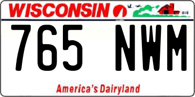 WI license plate 765NWM
