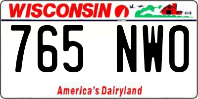 WI license plate 765NWO