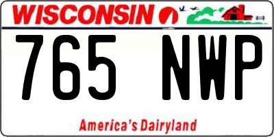 WI license plate 765NWP