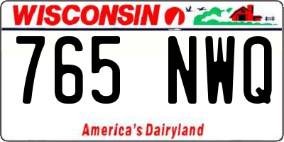 WI license plate 765NWQ
