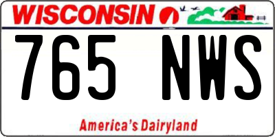 WI license plate 765NWS