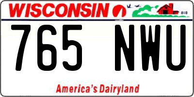 WI license plate 765NWU
